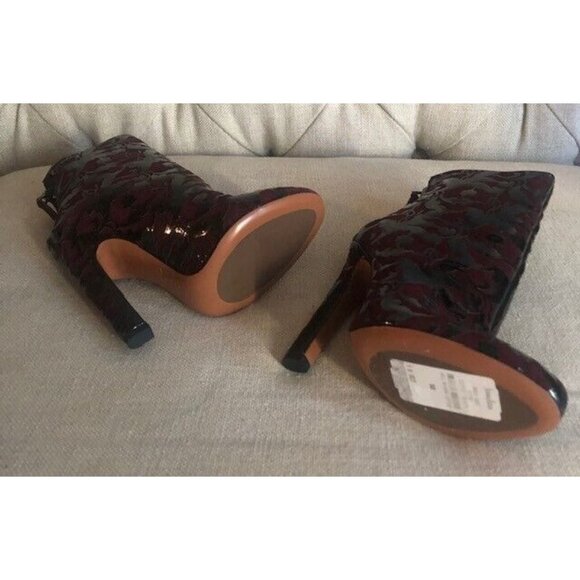 NEW $1225 ALAIA PARIS SUEDE & PATENT LEATHER FLORAL PRINT BOOTS SZ US 5 IT 35 - Picture 7 of 12